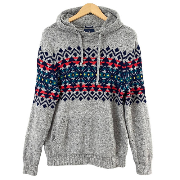 American Eagle Outfitters Sweaters - American Eagle Womens Fair Isle Hoodie Sweater Seriously Soft Size Medium